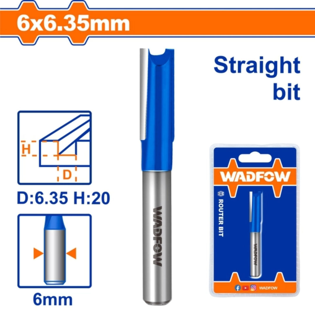 WADFOW Router Bit Straight, 6mm Shank