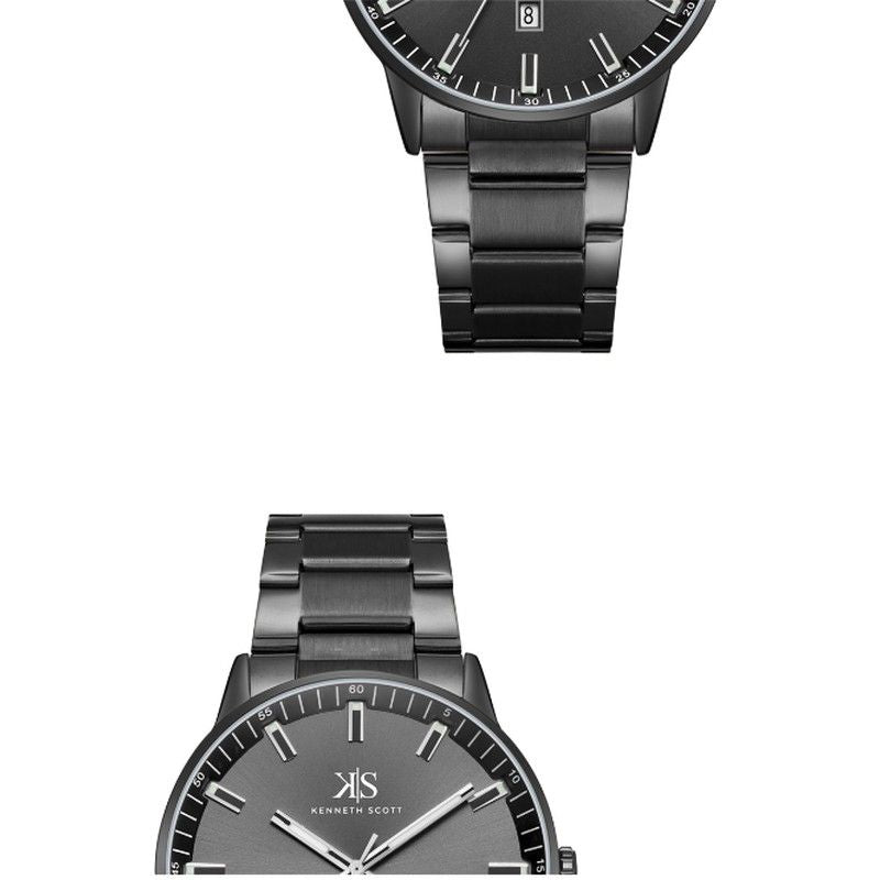 Kenneth Scott Men's Black Dial Analog Watch, K22010 Series