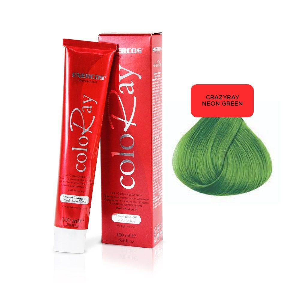 Enercos Professional CrazyRay Direct Color Cream, Monoi Tahiti Oil and Aloe Vera, 100ml