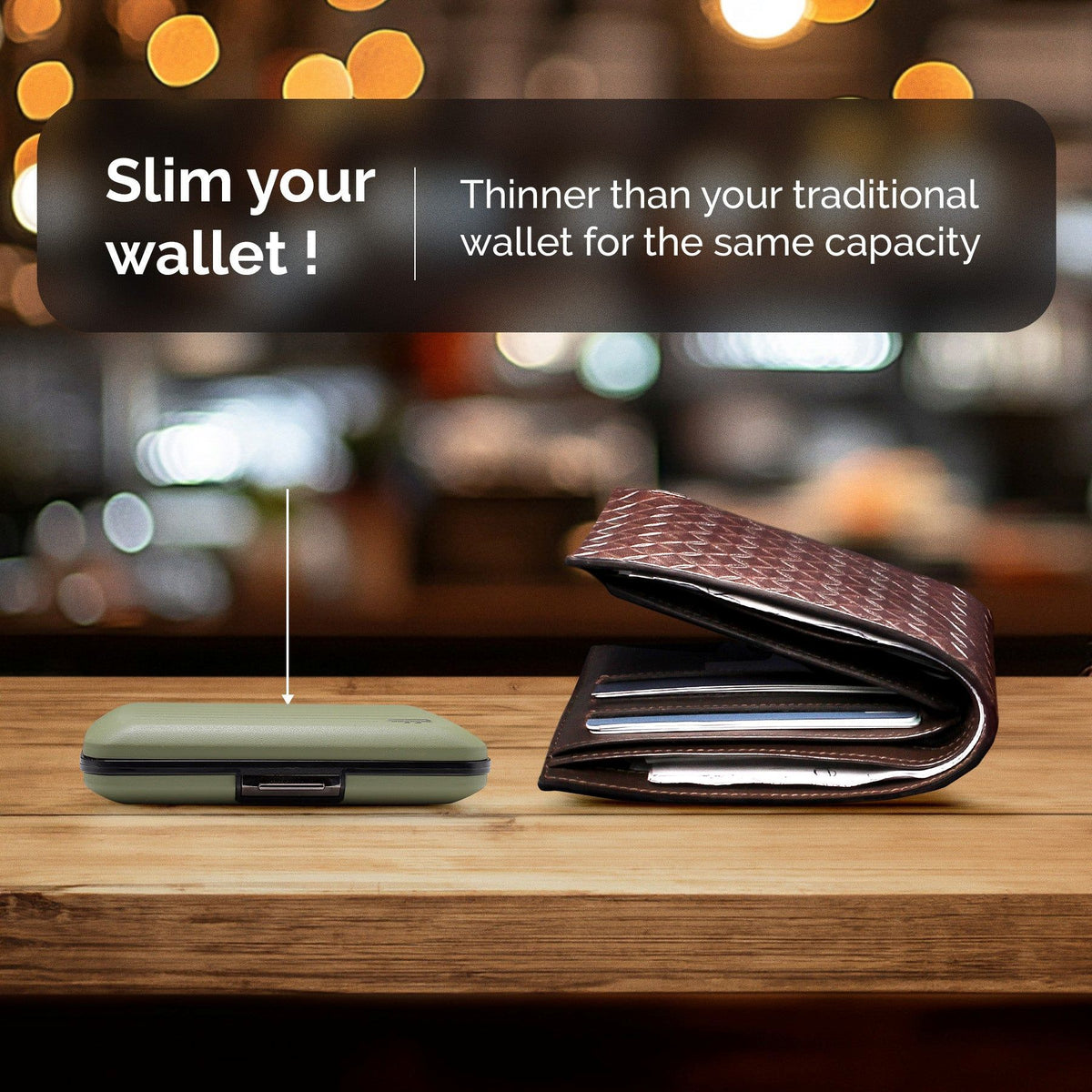 Ogon Oslo Aluminum Wallet Small Case Card Holder V2, Cactus Green