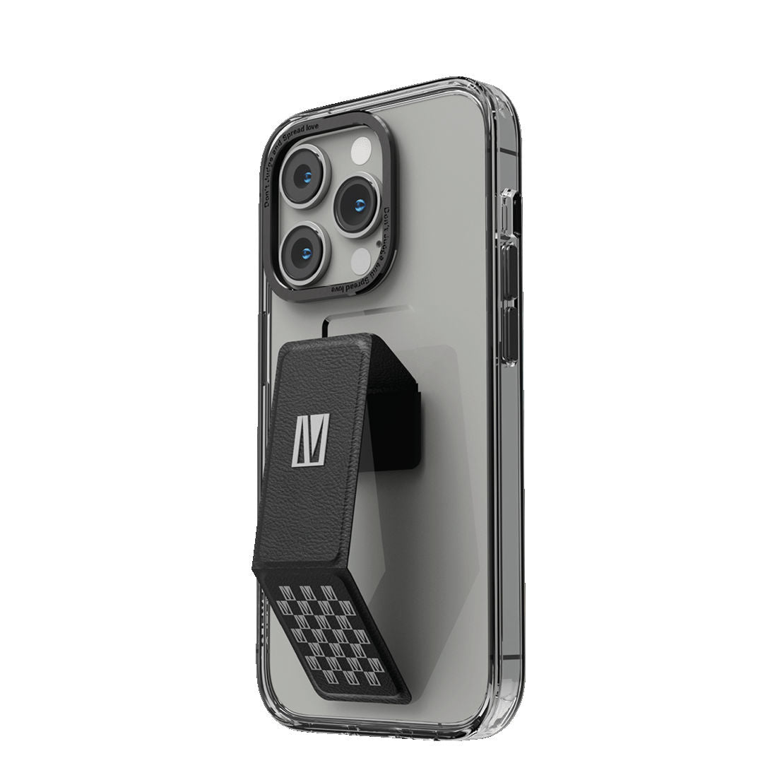 Levelo Morphix Clara Gripstand IMD Clear Back Case For iPhone 14 Pro Max