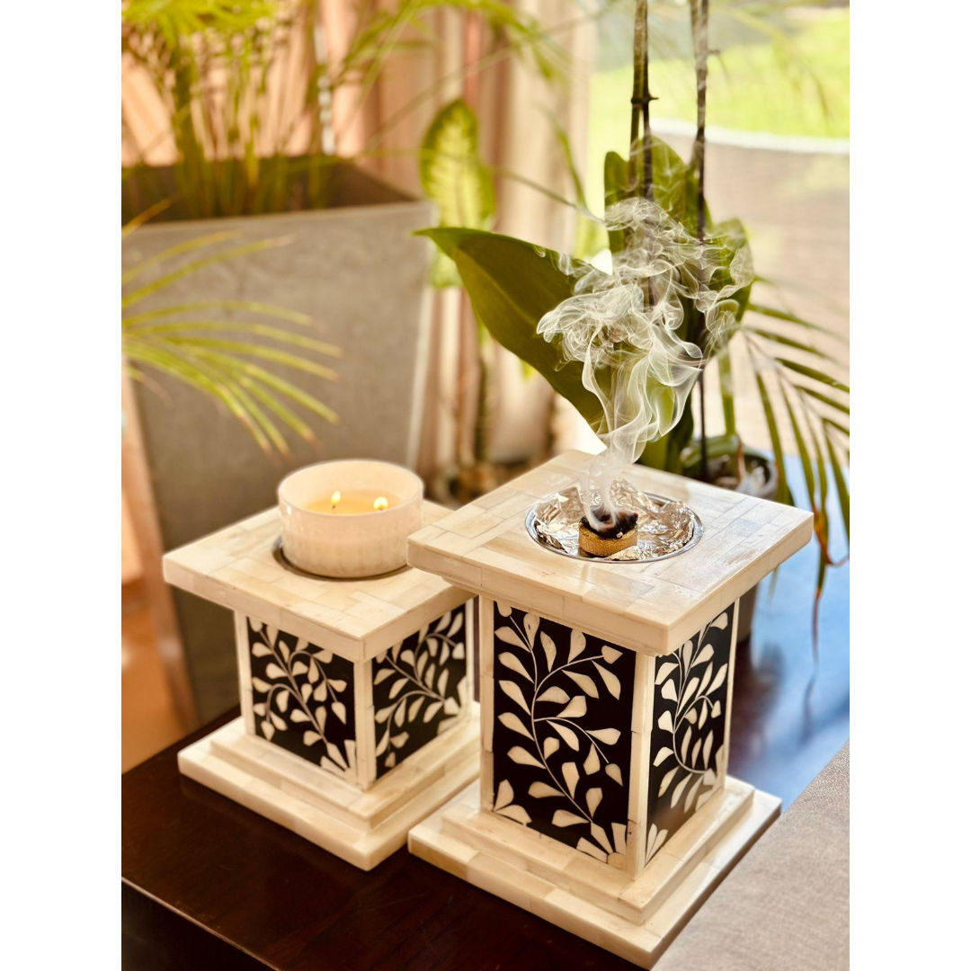 Raw Home-Burner/Candle Holder, Black