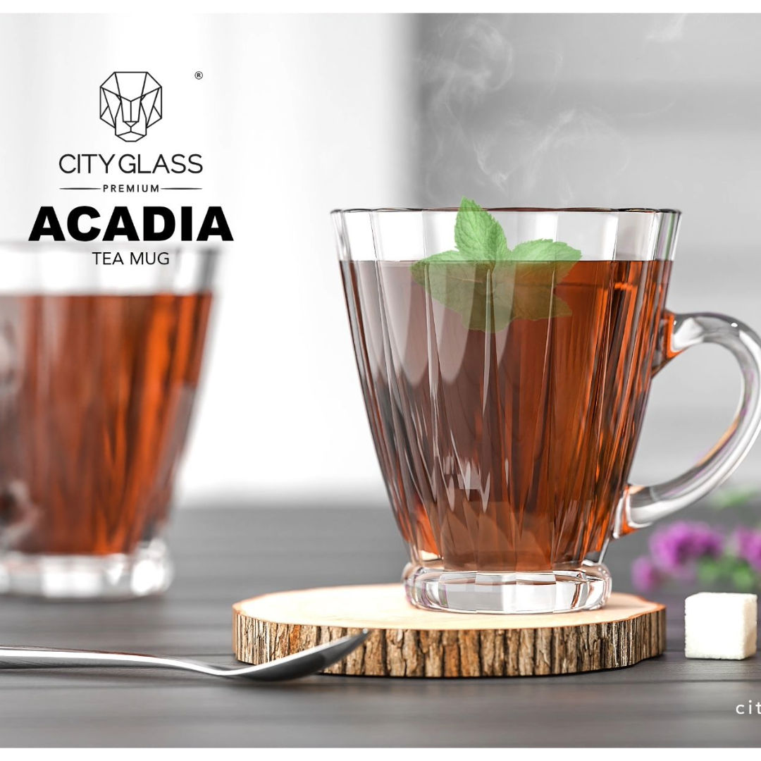 City Glass Acadia Tea Mug 180ml, 6 Pieces Gift Box
