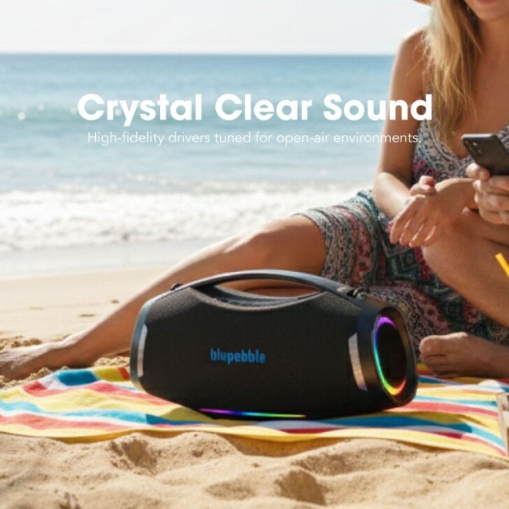 Blupebble ThunderBlast Portable Speaker 500W Bluetooth 5.0 with LED Lights, Black