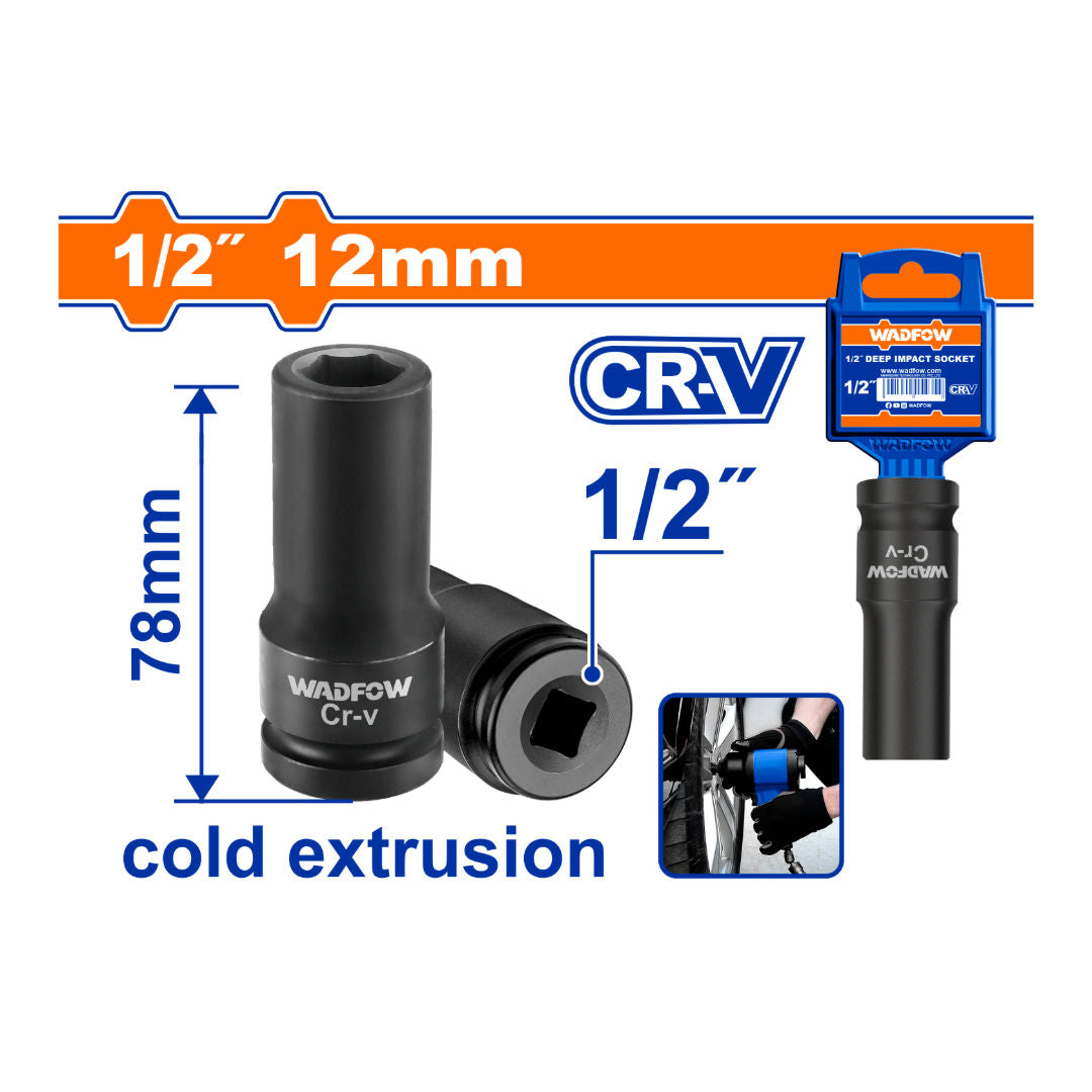 WADFOW 1/2" Deep Impact Socket