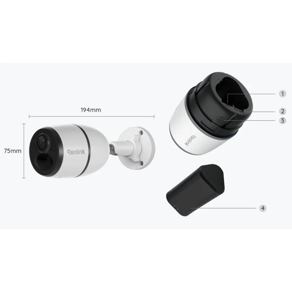 Reolink Go Plus 4G LTE Battery Security Camera, Person & Vehicle Detection, B4GB2K01