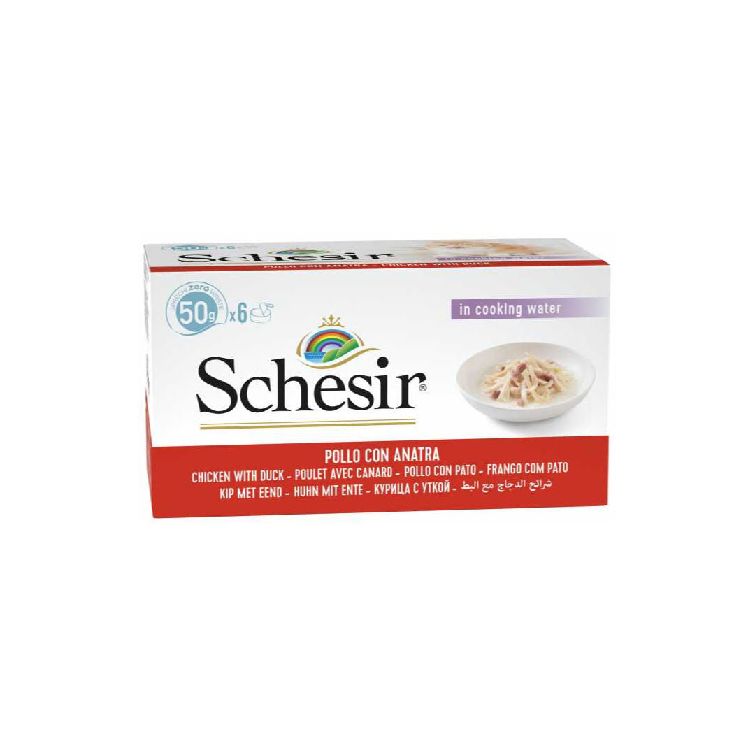 Schesir Canned Wet Food for Cat, Multipack, 6x50g