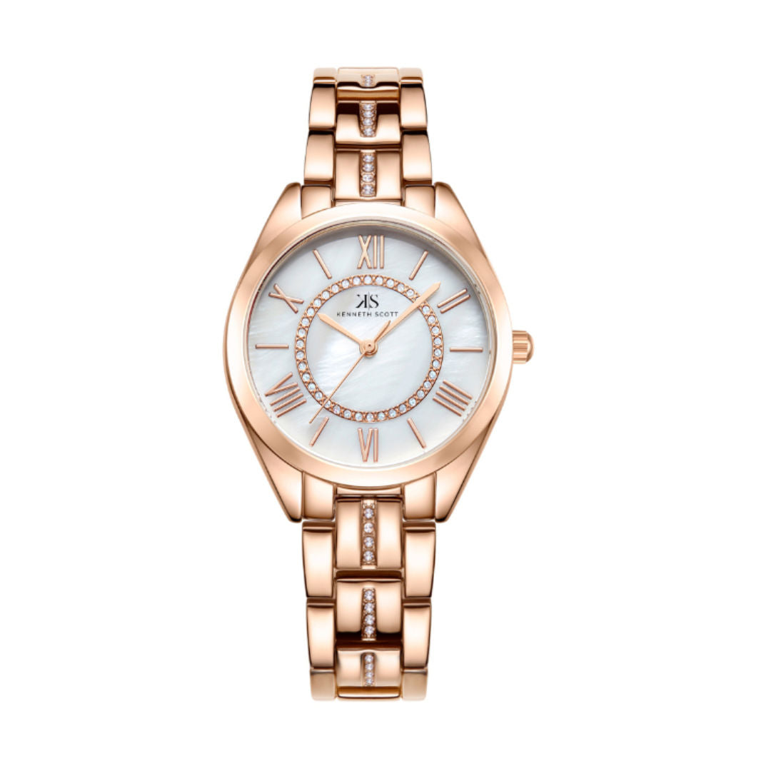 Kenneth Scott Women's Watch, White Dial Analog Watch, K23510-RBKW