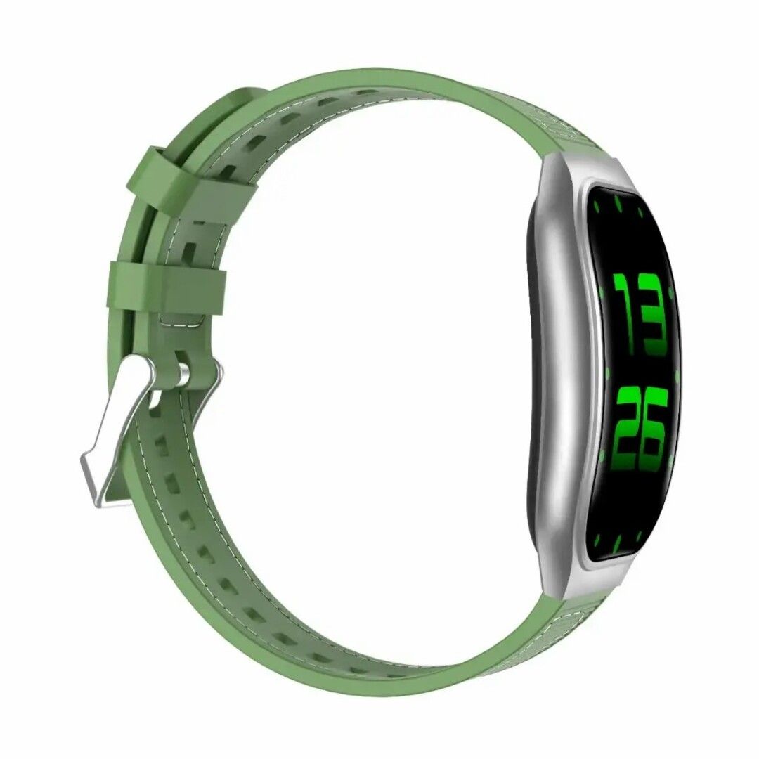 Green Lion Ridge Smart Watch, Silver & Green