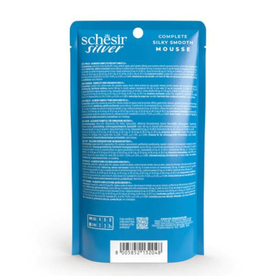 Schesir Silver Mousse Senior Cat Chicken Wet Food, 80gm