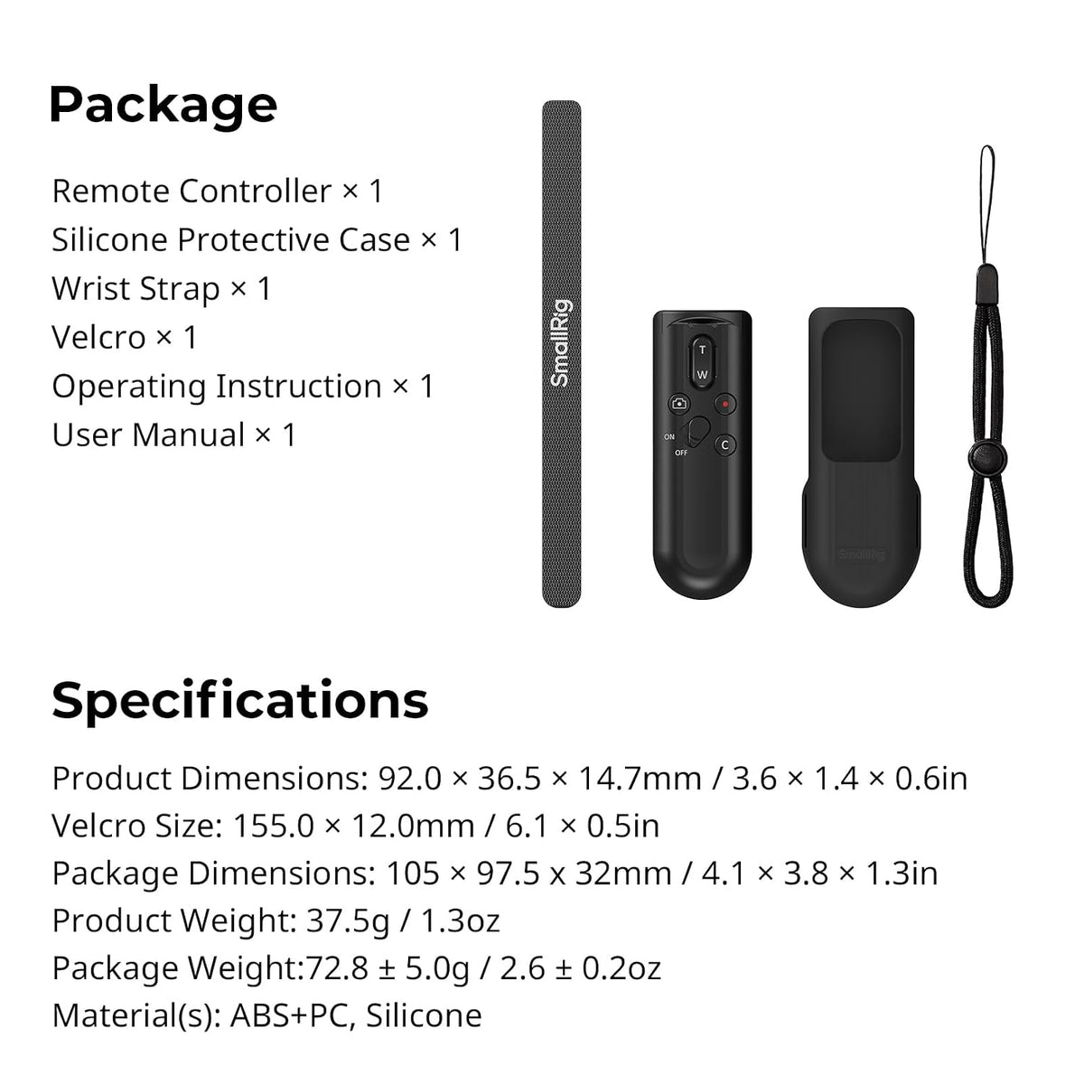 SmallRig SR-RG2 Wireless Remote Control Handgrip for Cameras and Smartphones, Bluetooth 5.0, 5207