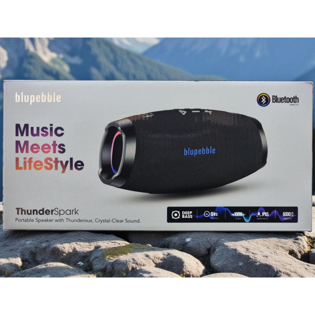 Blupebble ThunderSpark Portable Wireless Speaker, Black