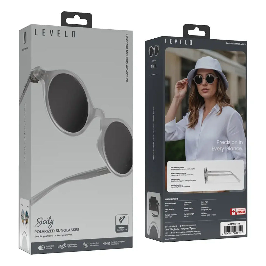 Levelo Sicily Polarized Sunglasses With Pouch, Matte