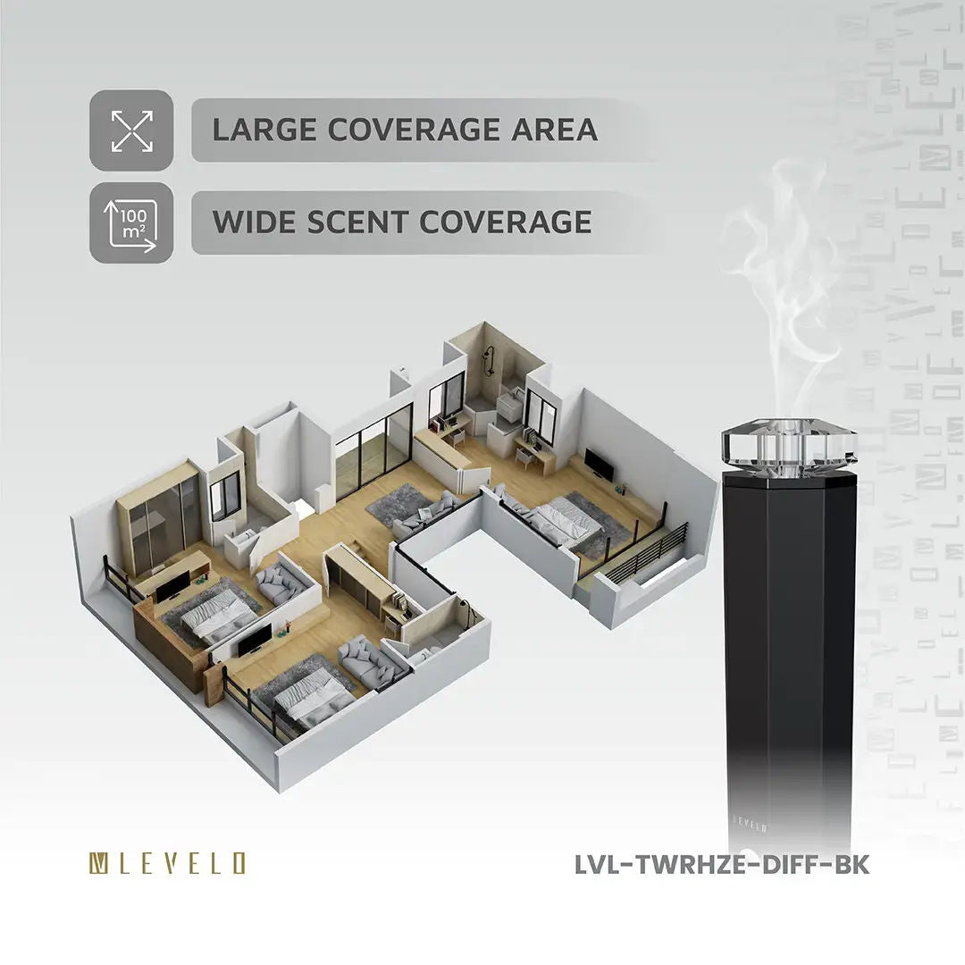Levelo Ultrasonic Indoor Aroma Diffuser, Black