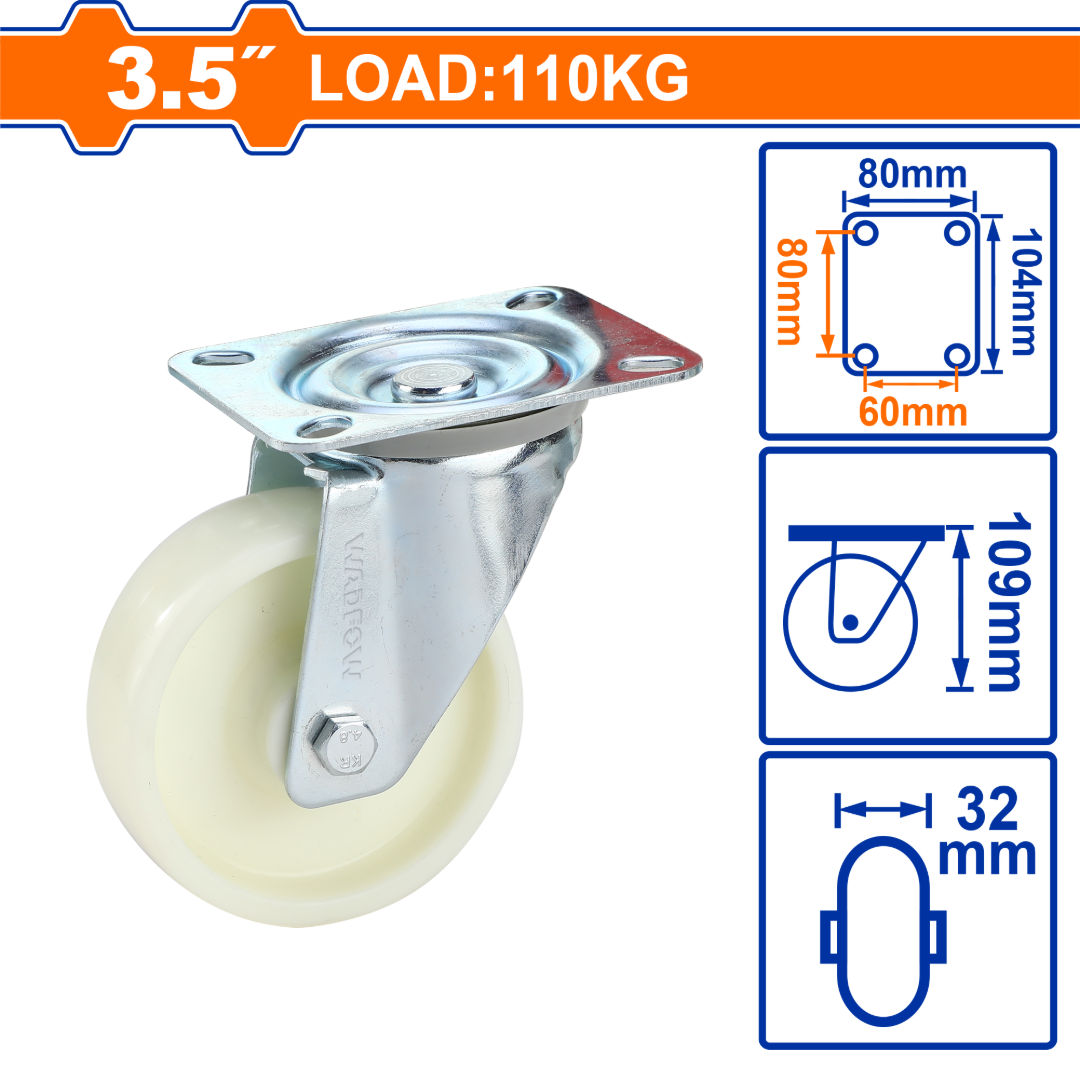 WADFOW PP Caster Wheels, Rigid & Swivel Series, Light & Heavy Duty