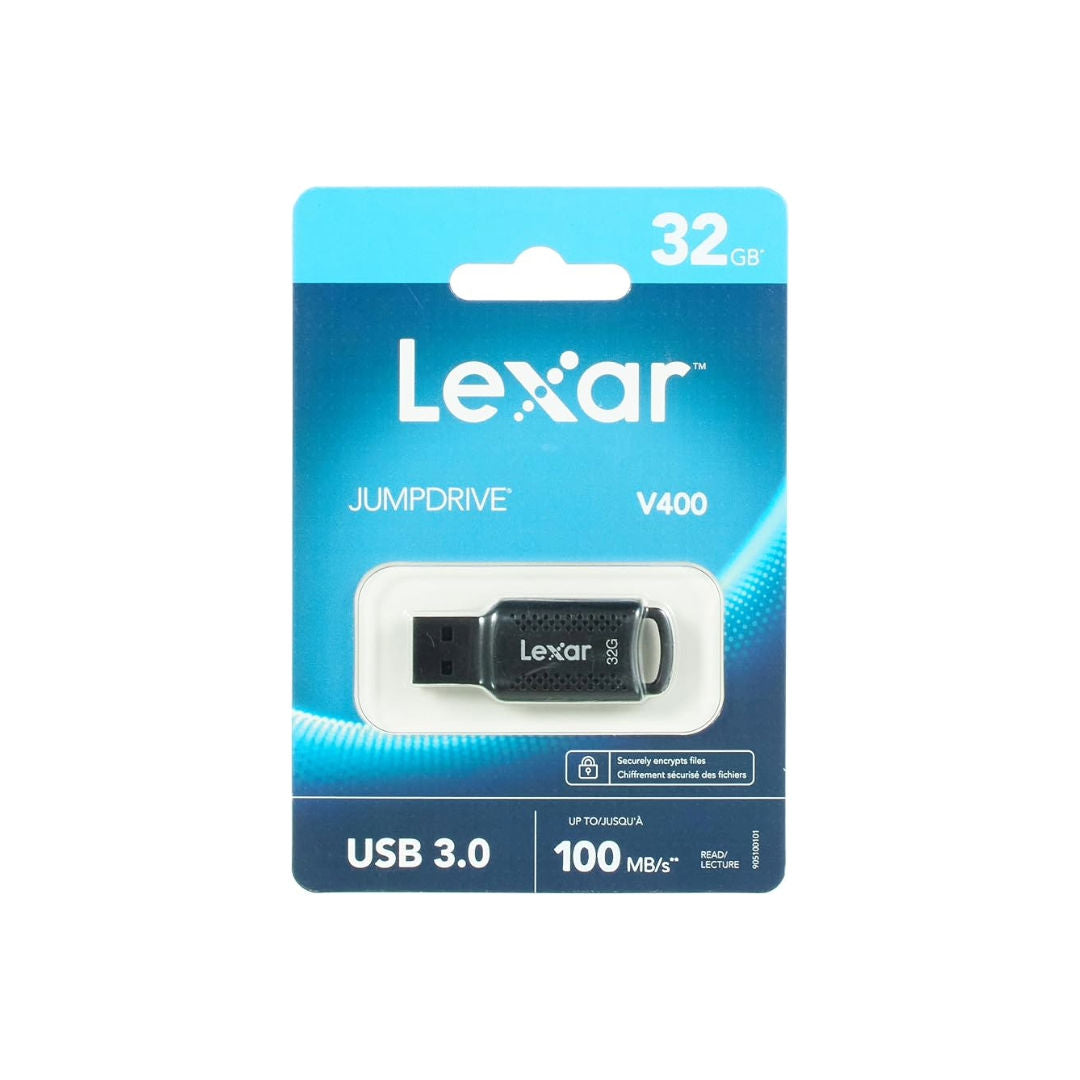 LEXAR® JumpDrive® V400 USB 3.0 Flash Drive, up to 100MB/s read, Black