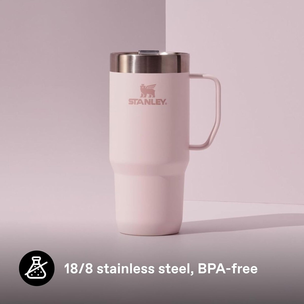 Stanley Everyday Suburban Mug, 0.47L / 16 oz Insulated Travel Mug, Rose Quartz