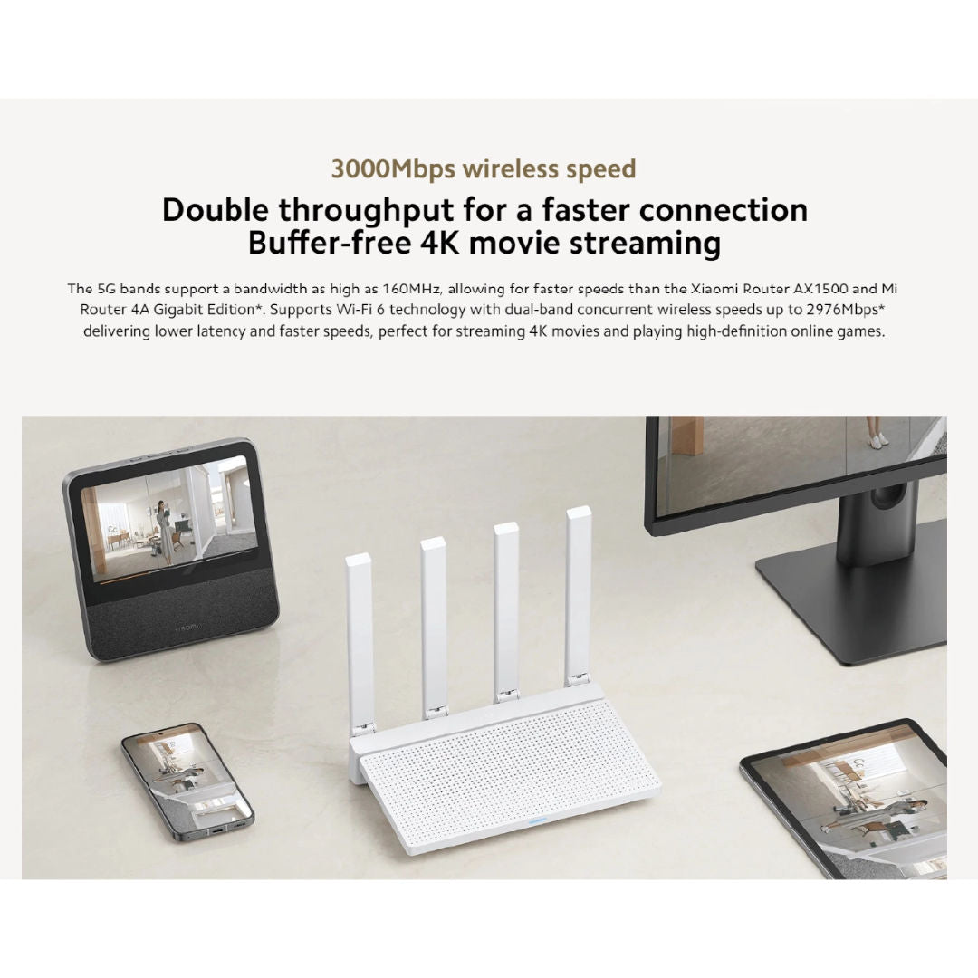 Xiaomi Router AX3000T Dual Band WiFi 6 Gigabit Router