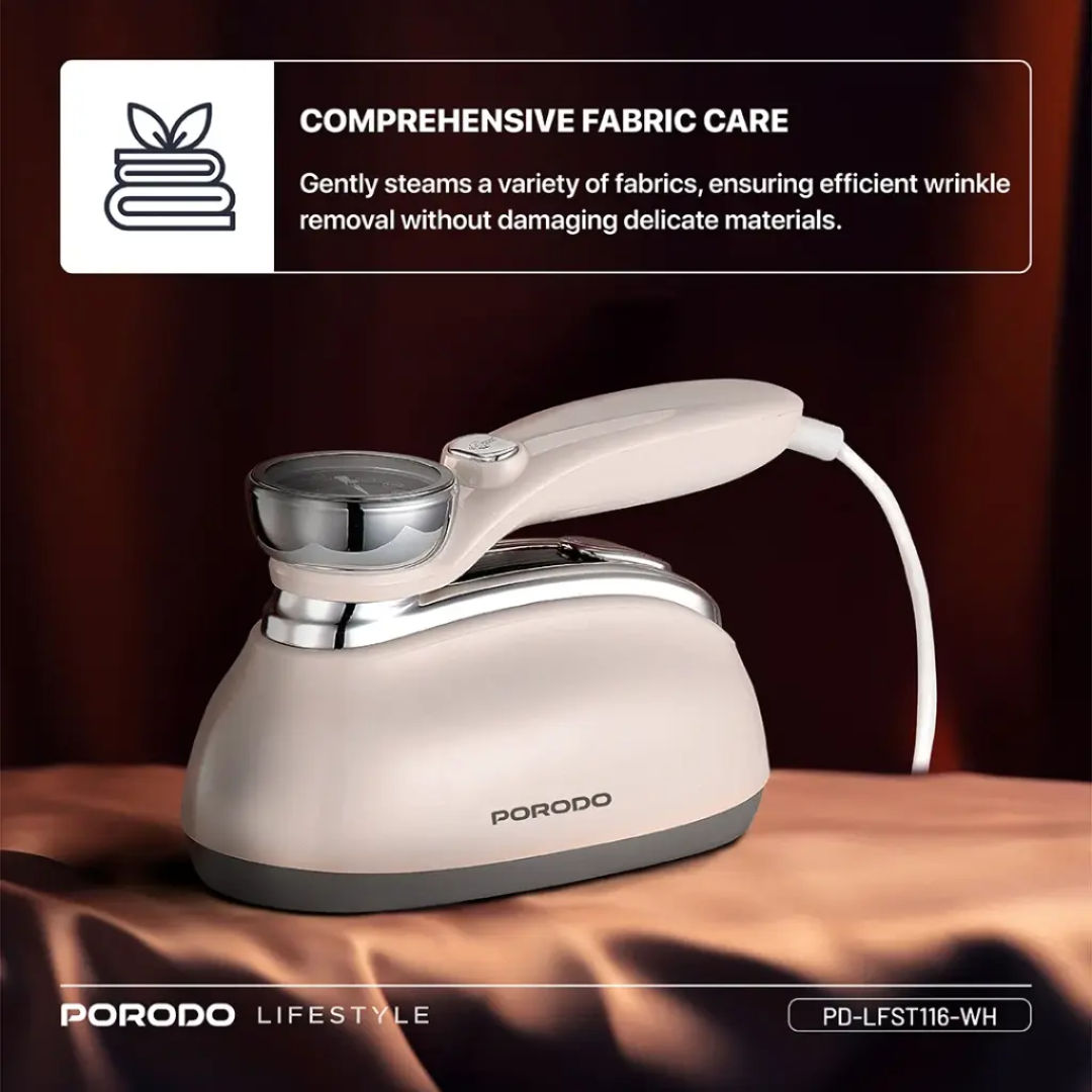Porodo Lifestyle Retro Thermometer Steam & Heat Iron, White