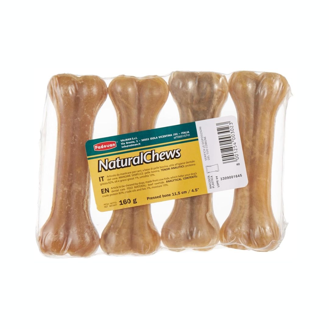 Padovan Natural Chews Bone Pack 4, 160g, 11.5cm