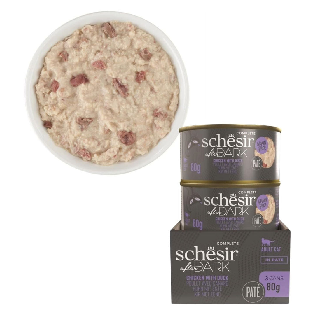 Schesir After Dark in Pâté Variety Pack Wet Cat Food, Pack Of 12m, 80gm