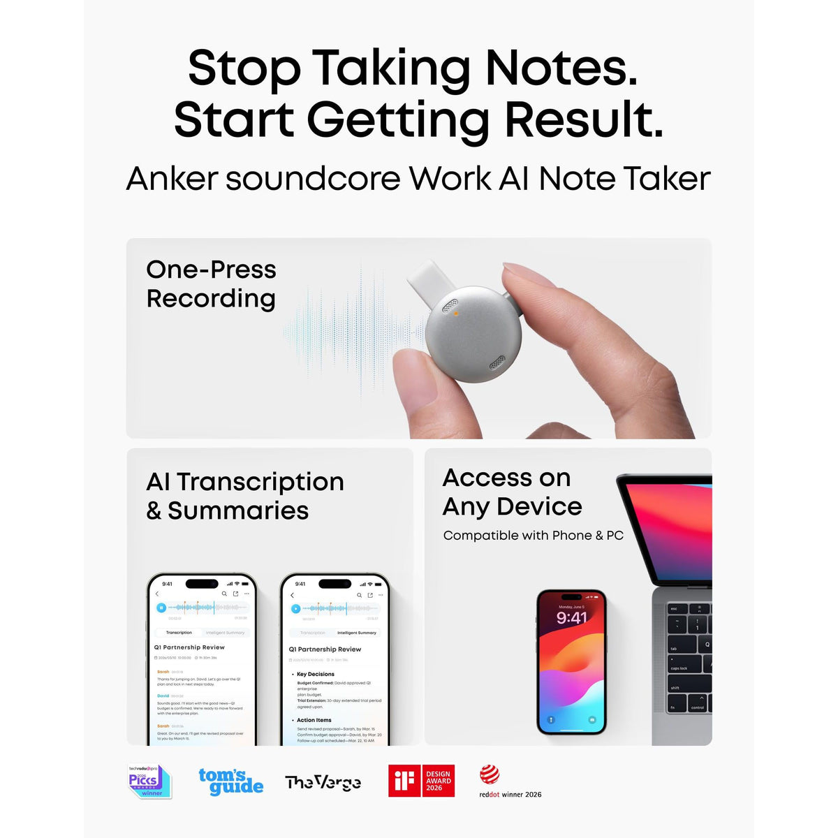 Anker soundcore Work Portable AI Recorder