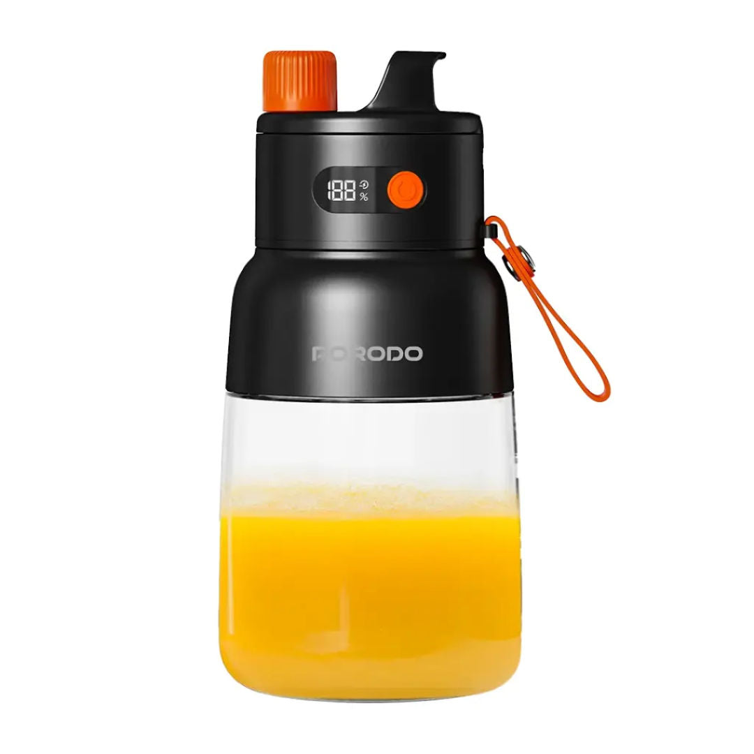 Porodo Lifestyle Blend & Sip Portable Blender, Black/Orange