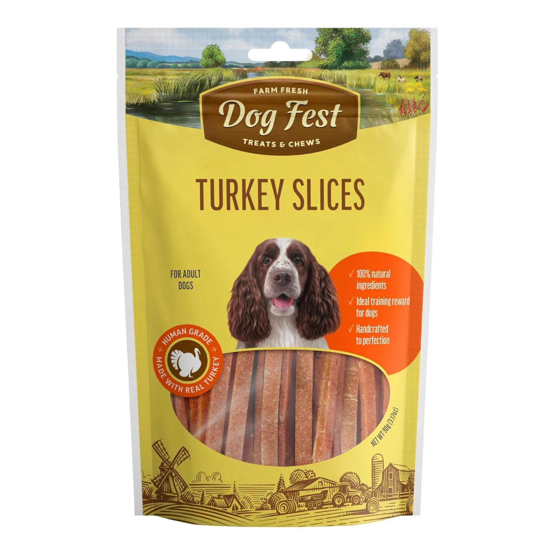 Dog Fest Turkey Slices For Adult Dogs, 90gm