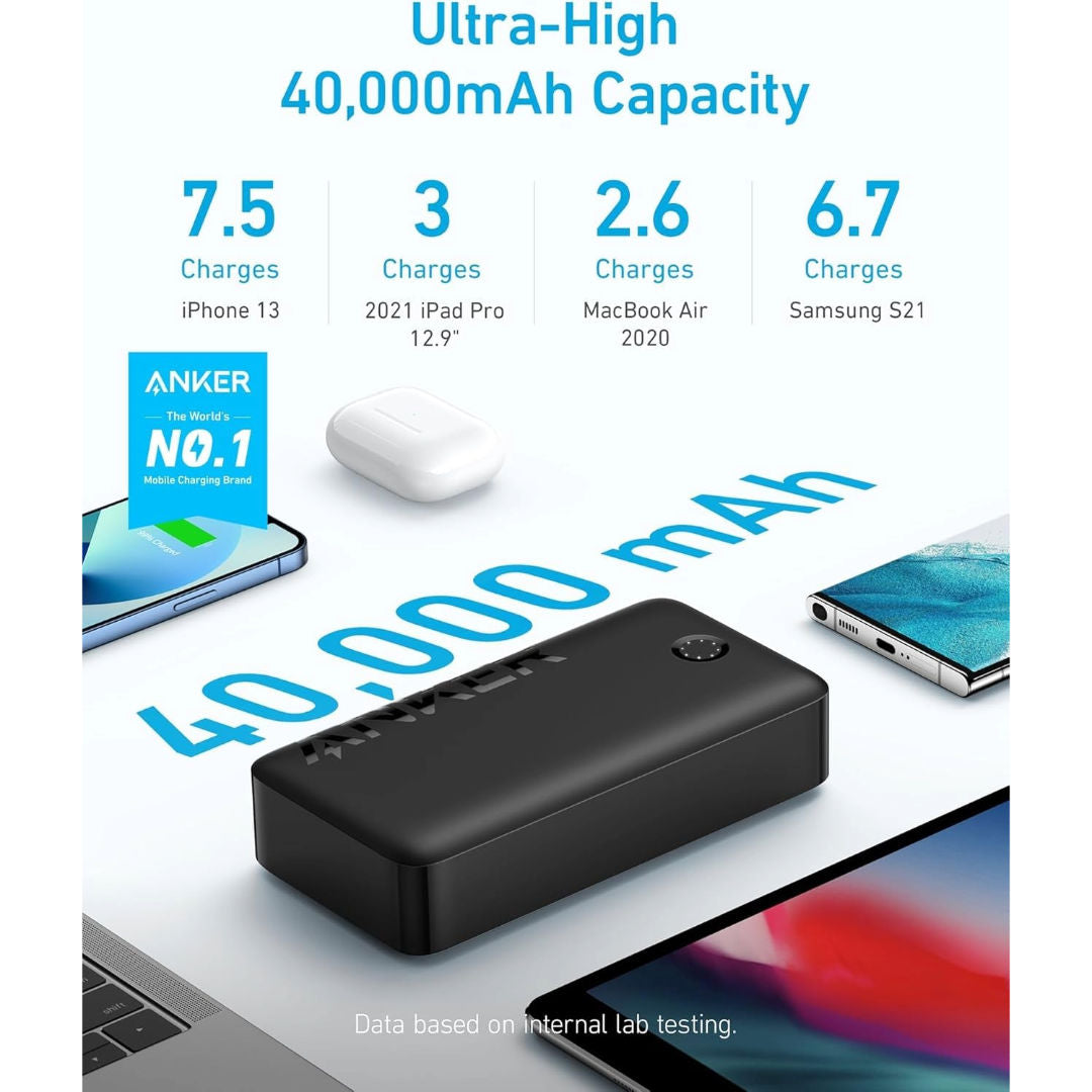 Anker 347 PowerCore 40K 40000mAh Power Bank with 30W USB-C PD, 4 Ports & High-Speed Charging