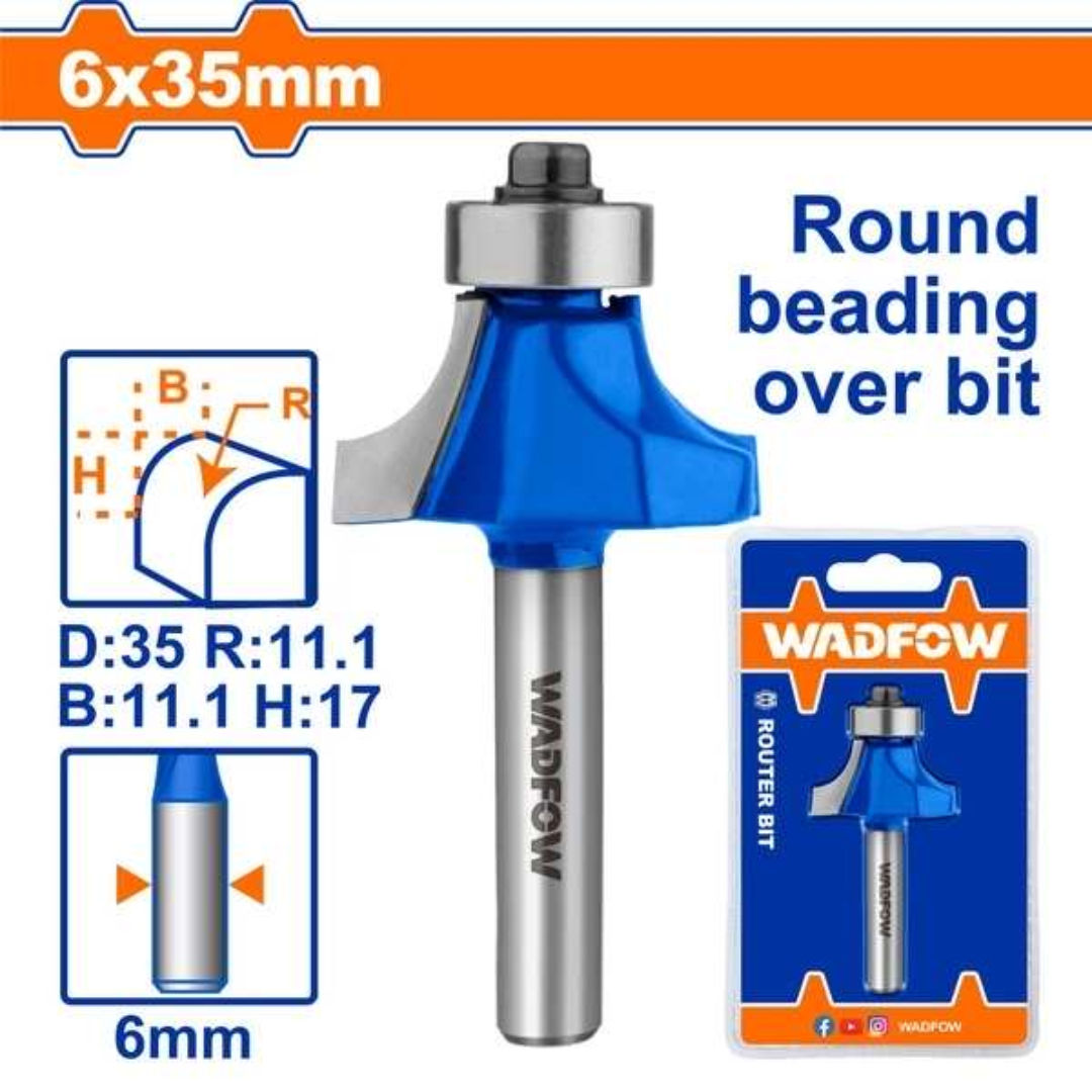 WADFOW Router Bit Corner Round, 6mm Shank