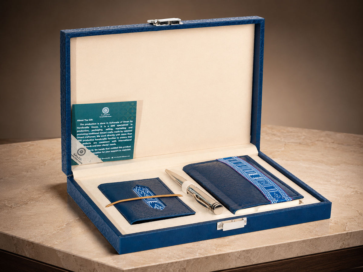 Leather Cardholder, Notebook & Pen Gift Set in Presentation Box, Assorted Colors