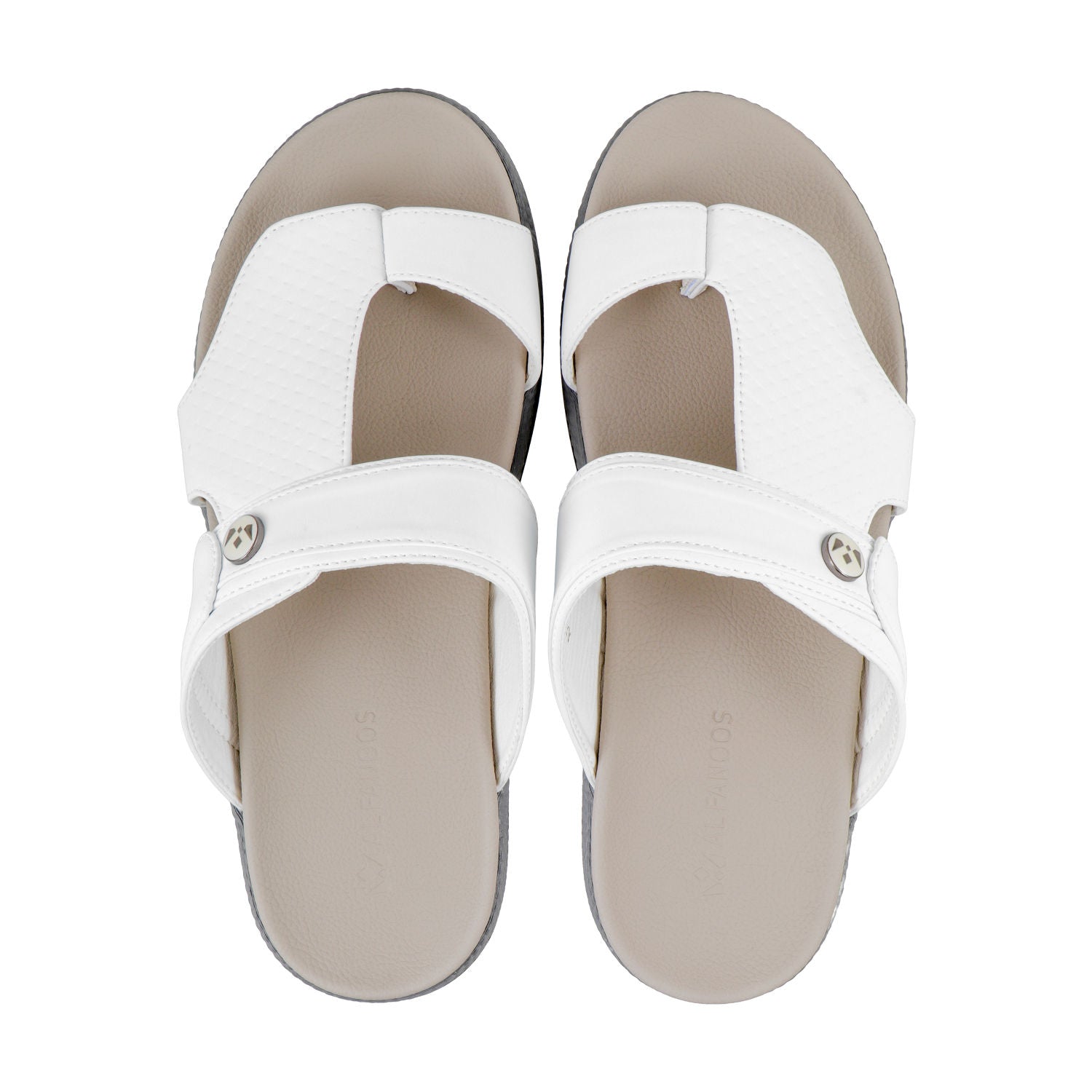 AL FANOOS AF-909 Men's Arabic Style Sandals with PU Leather Upper, EVA Cushioning & TPR Sole