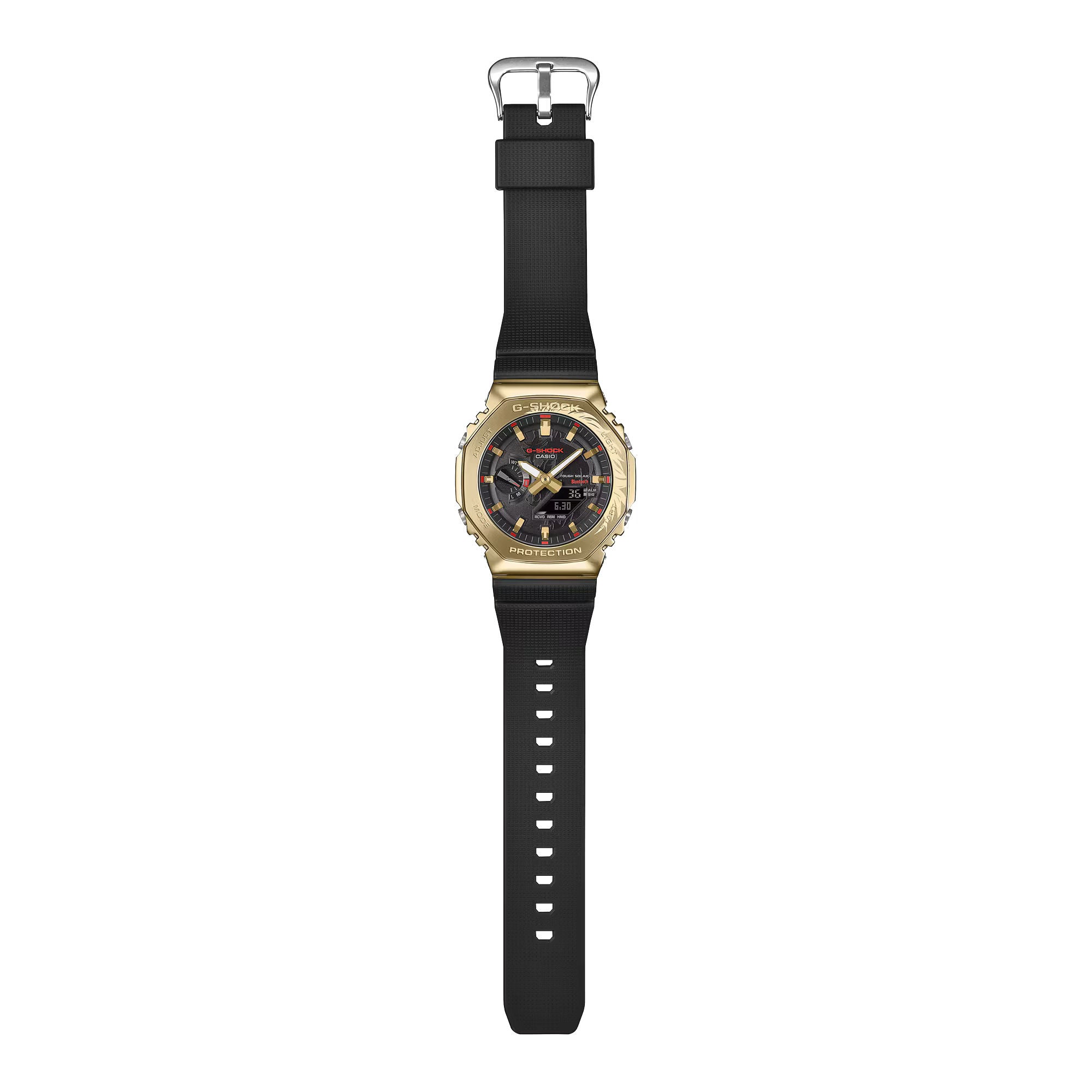 ساعة كاسيو G-SHOCK G-STEEL من سلسلة 2100، طراز GBM-2100CX-9A، إصدار محدود بمناسبة عام الحصان، مزودة بتقنية Tough Solar وبلوتوث