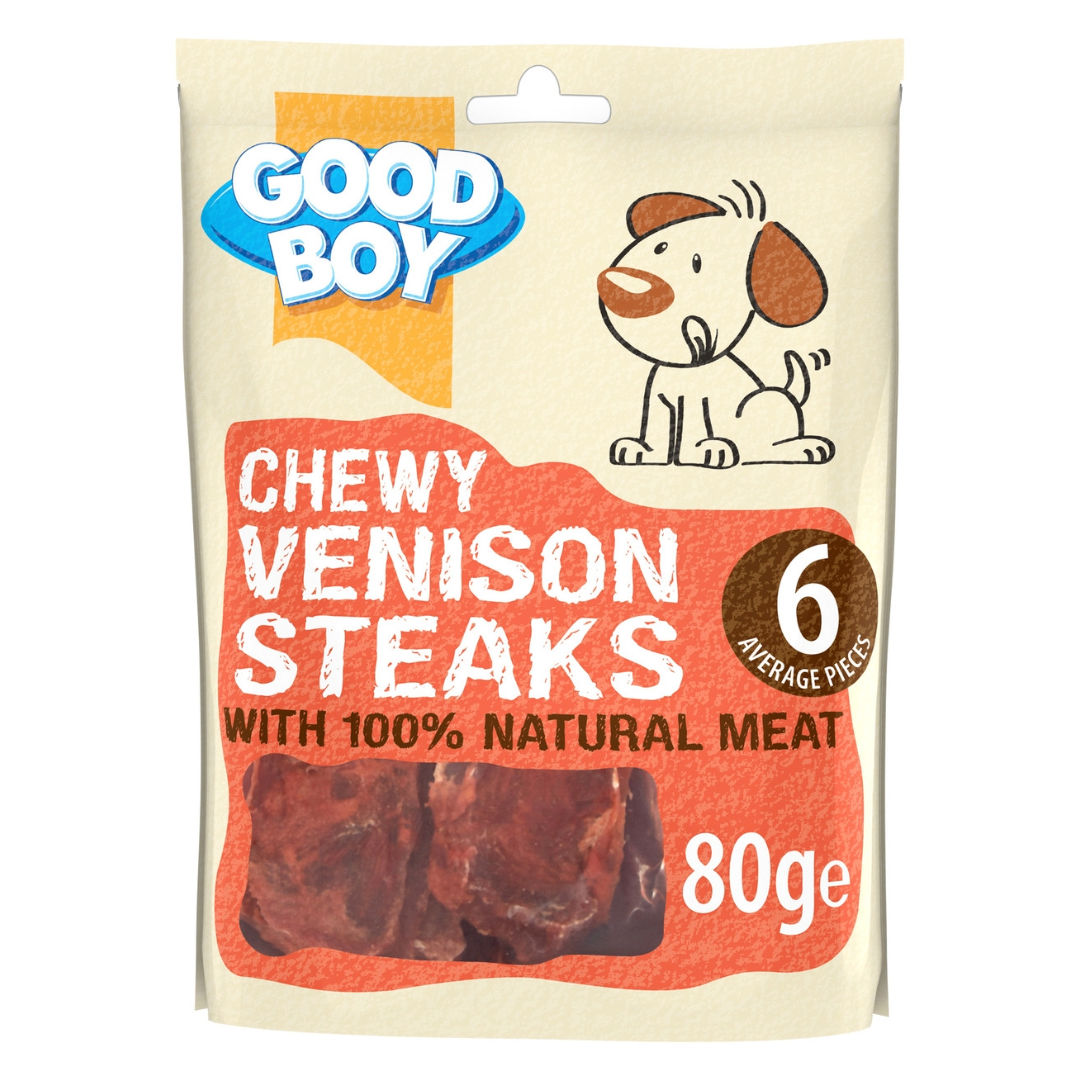 Good Boy Chewy Venison Steaks Dog Treats, 80gm