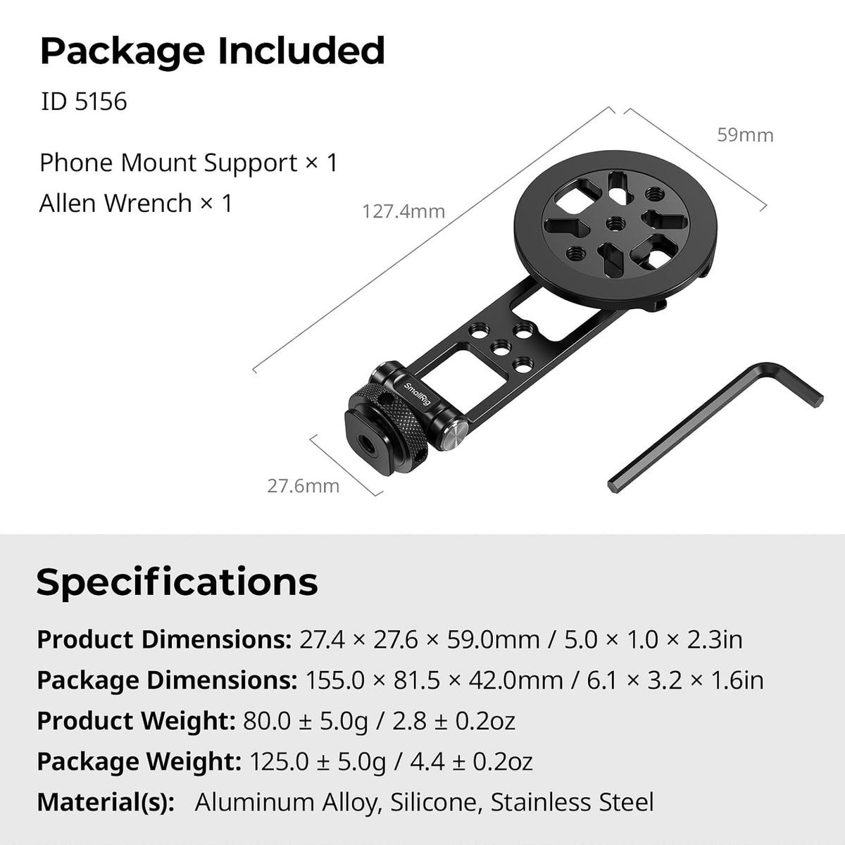 SmallRig Adjustable Smartphone Holder Clamp with Integrated Cold Shoe Mount