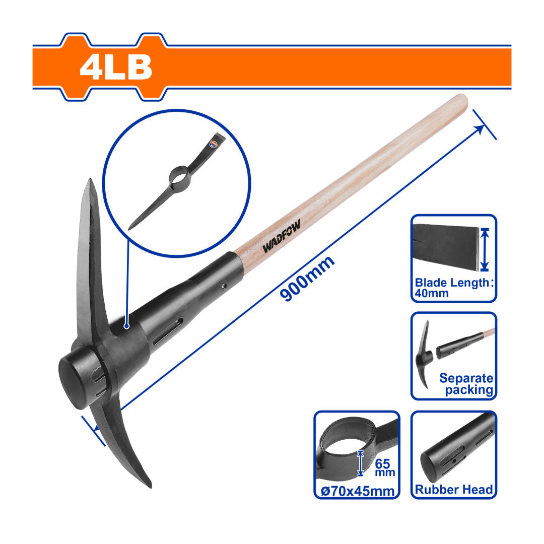 WADFOW Pick Mattock With Wooden Handle