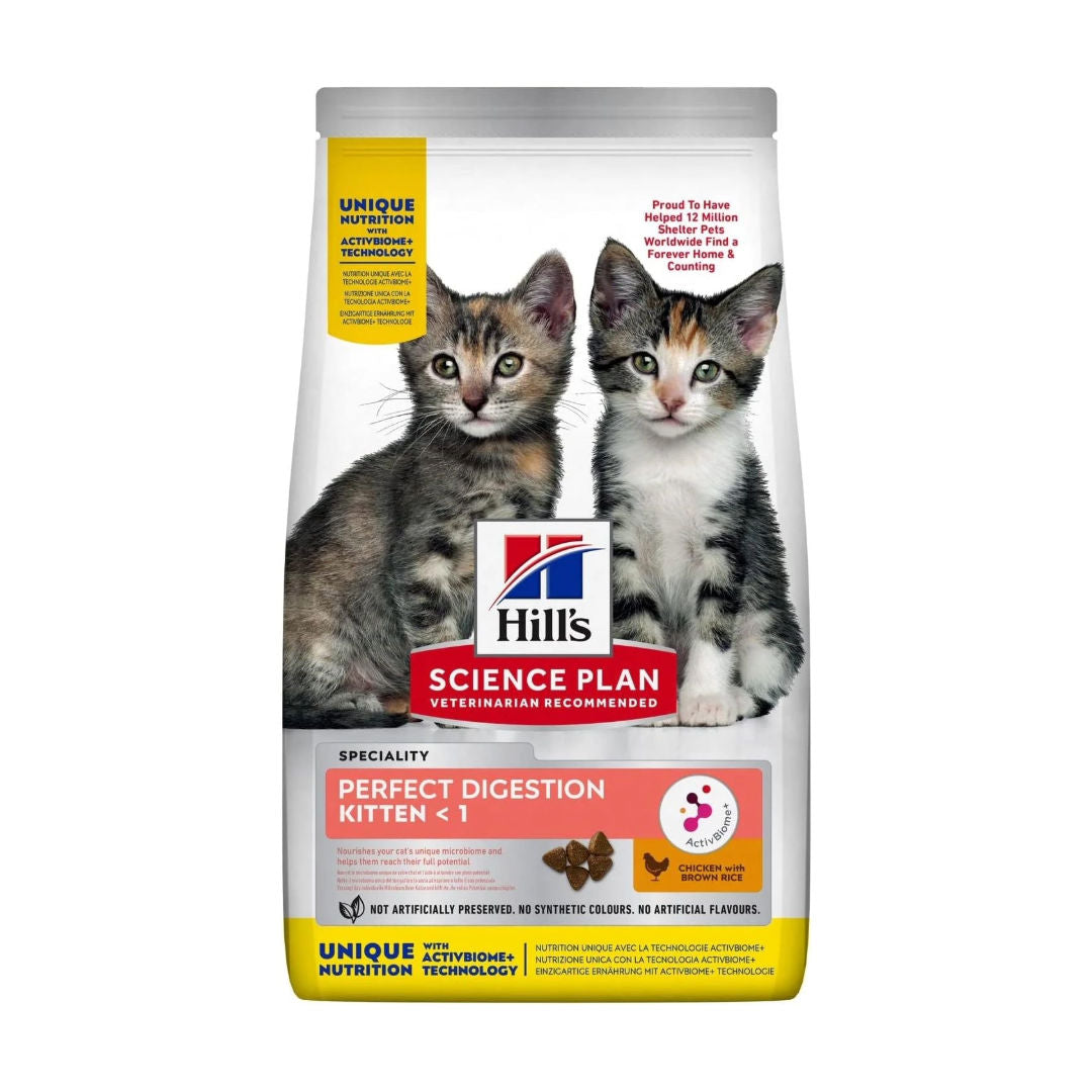 Hill's Science Plan Perfect Digestion Kitten Cat Food, Chicken & Brown Rice, 1.5kg