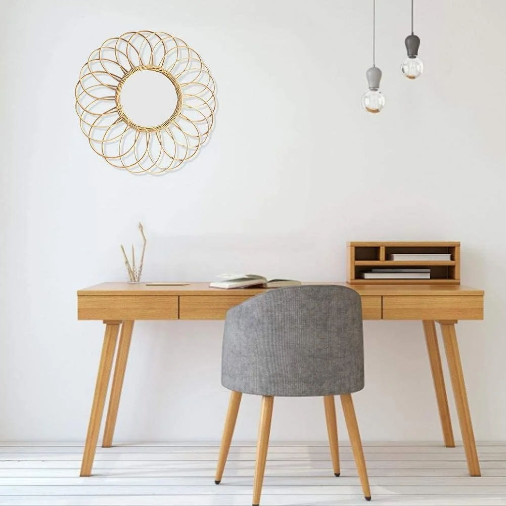 Natural Wood-Framed Mirror, 55cm