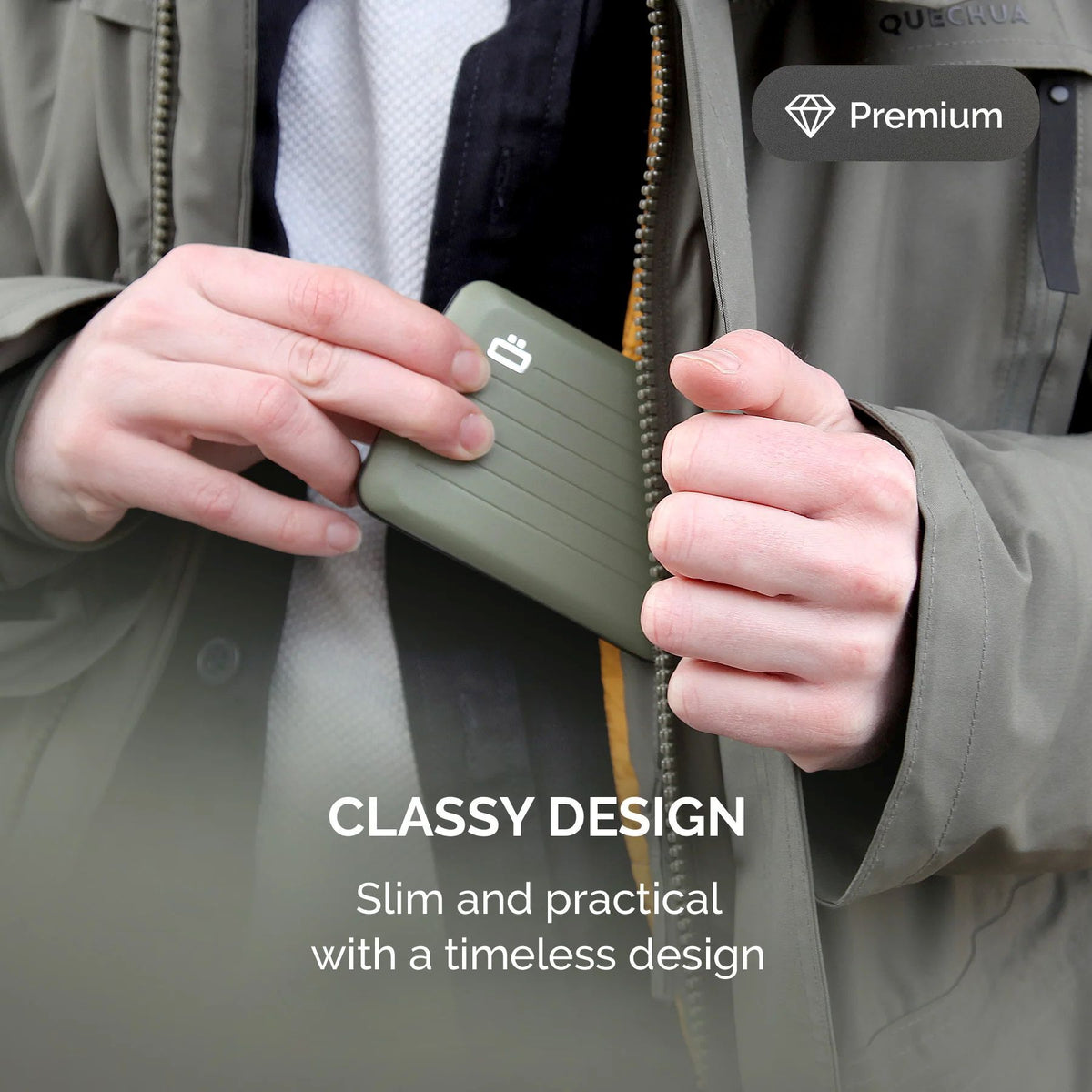 Ogon Oslo Aluminum Wallet Small Case Card Holder V2, Cactus Green