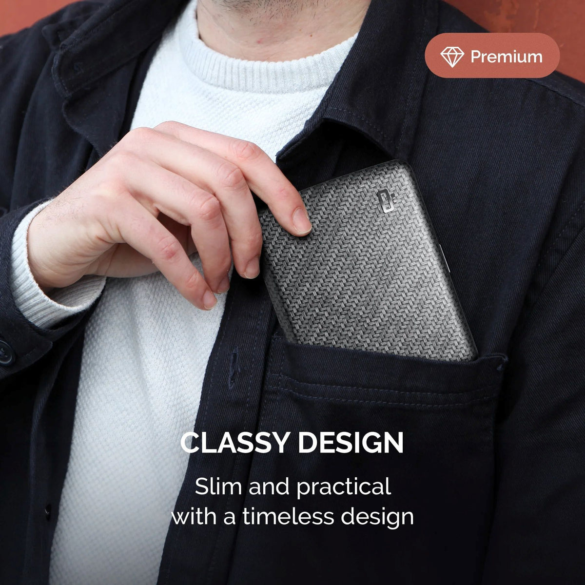 Ogon Aluminum Wallet Large Case V2, Carbon Print