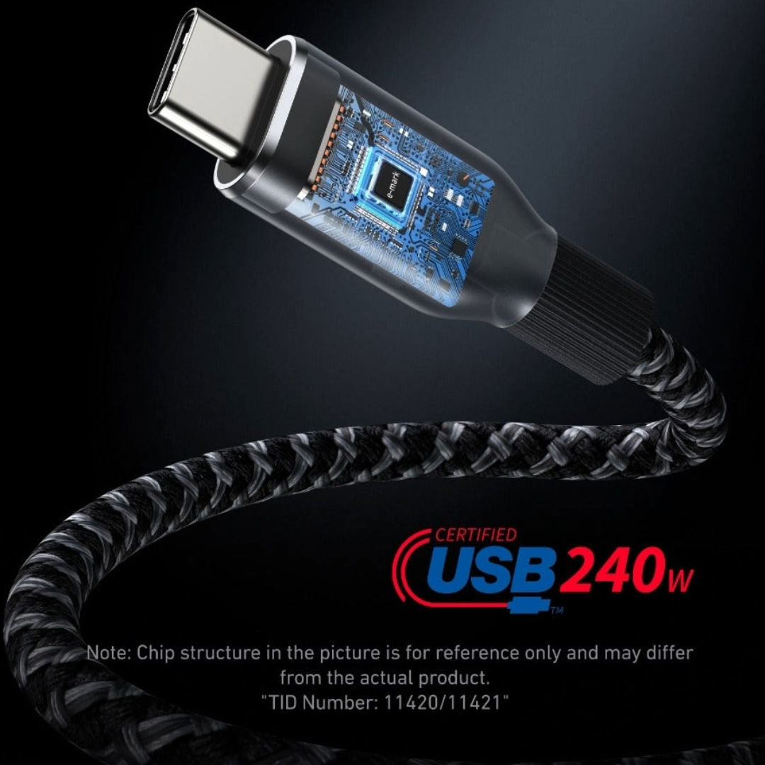 كابل Anker Prime من USB-C إلى USB-C، 240 واط، 3 أقدام، أسود، A88E2011