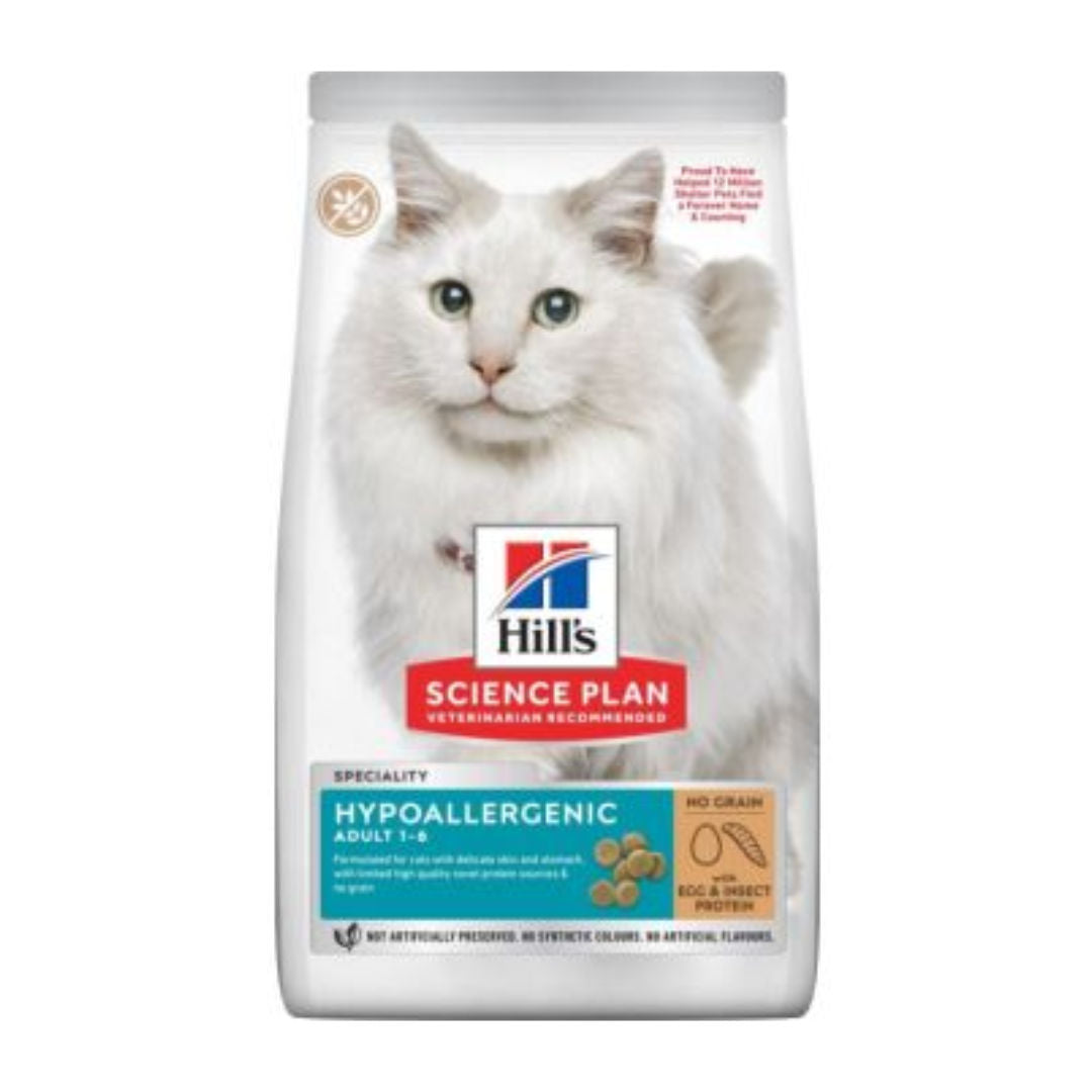 Hill's Science Plan Hypoallergenic Adult Cat Food No Grain Egg & Insect Protein, 1.5kg