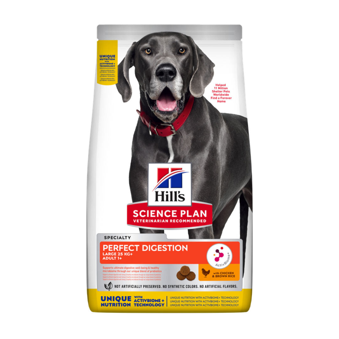 Hill's Science Plan Perfect Digestion Large Adult 1+ Dog Food, Chicken and Brown Rice, 14kg