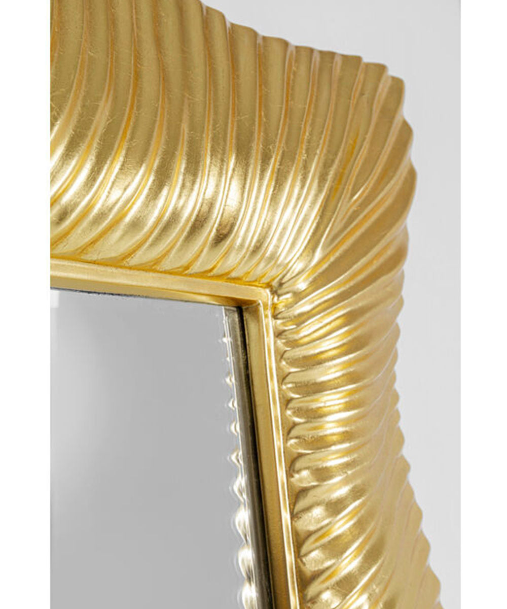 Wavy Wall Mirror, Brass Finish, 94x124cm