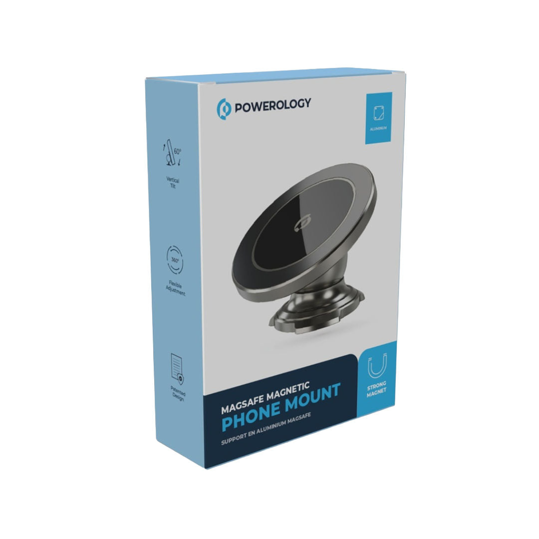 Powerology Magsafe Magnetic Phone Mount, 360° Adjustable, Titanium