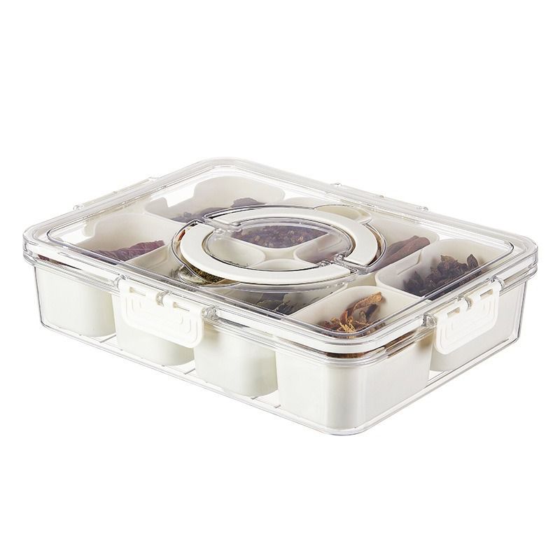 8 Compartment Spice Organizer Box - White