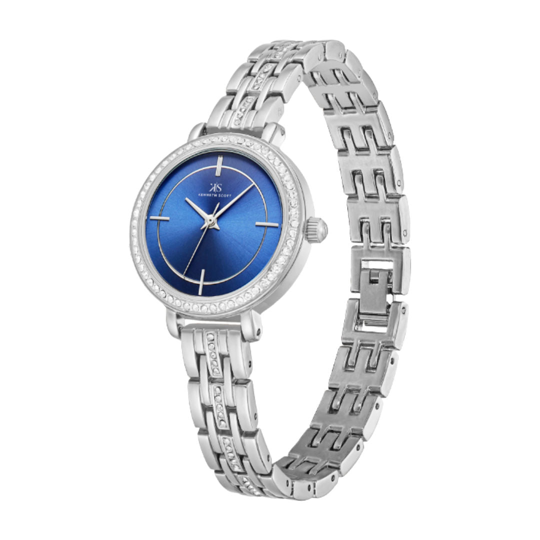 Kenneth Scott Women's Analog Watch, Blue Dial, K23532-SBSN