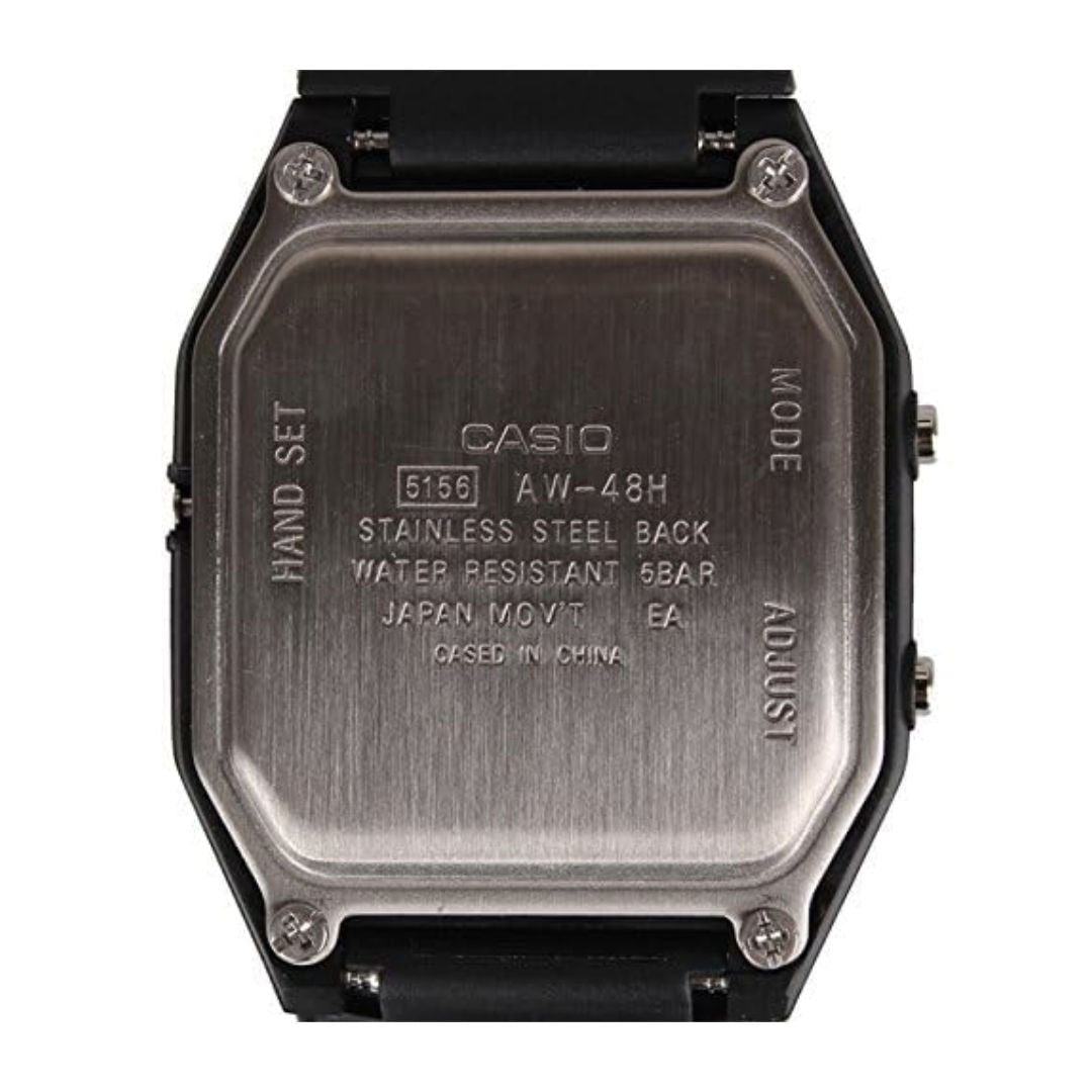Casio Unisex Analog-Digital Black Dial Watch, AW48HE-1A
