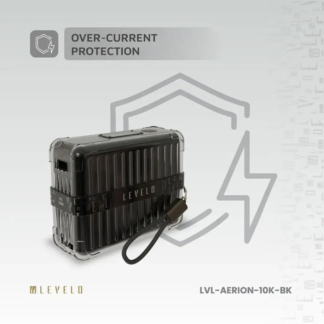 Levelo Aerion Portable 10000mAh Power Bank, LED Display