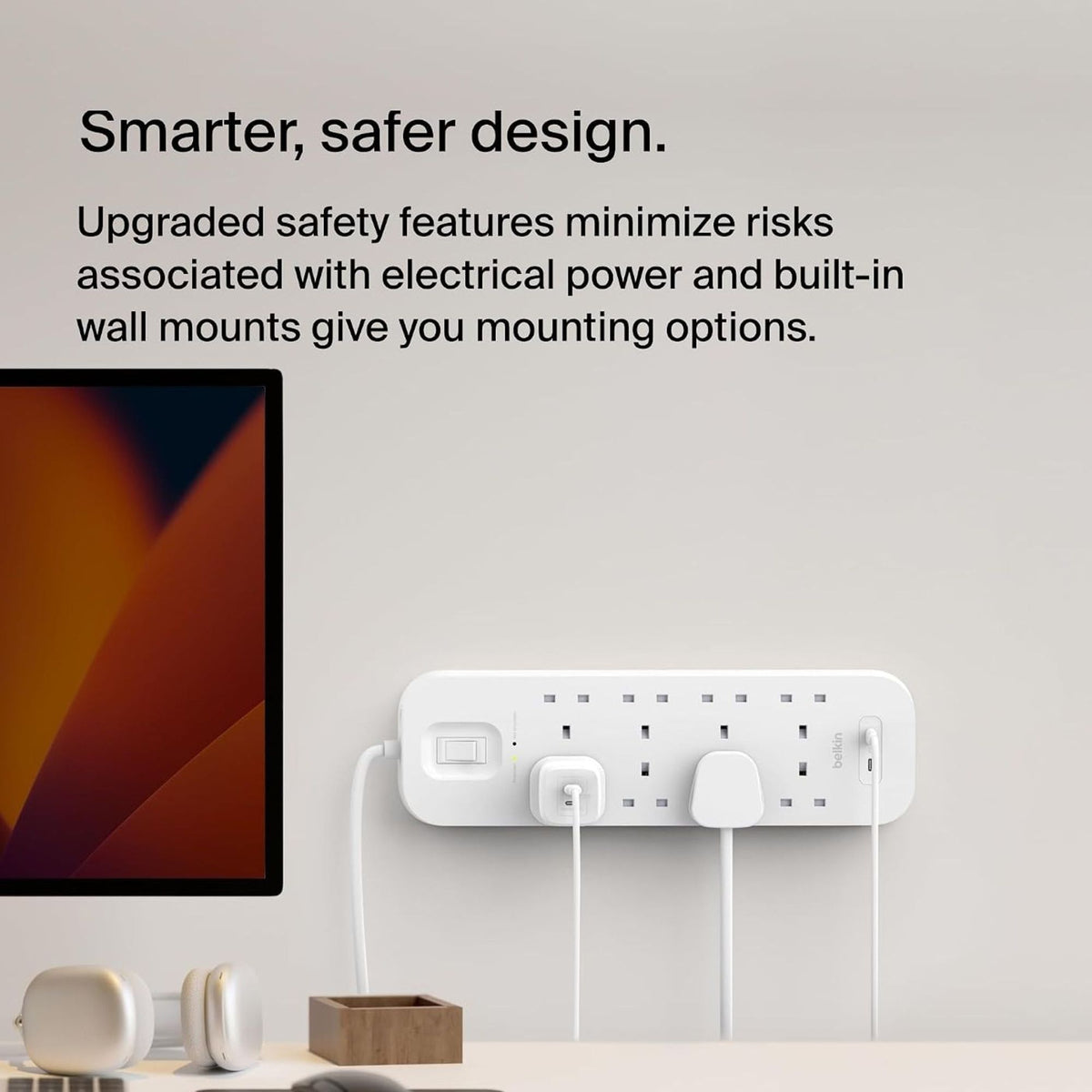 Belkin 8 Outlet Surge Protector, 30W Dual USB-C, 2M Cord